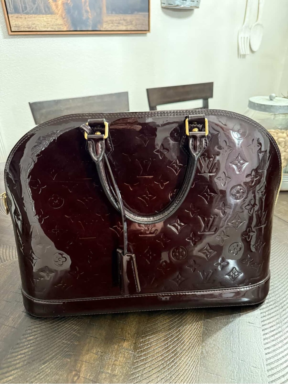Louis Vuitton Vernis Alma GM + matching wallet